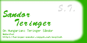 sandor teringer business card